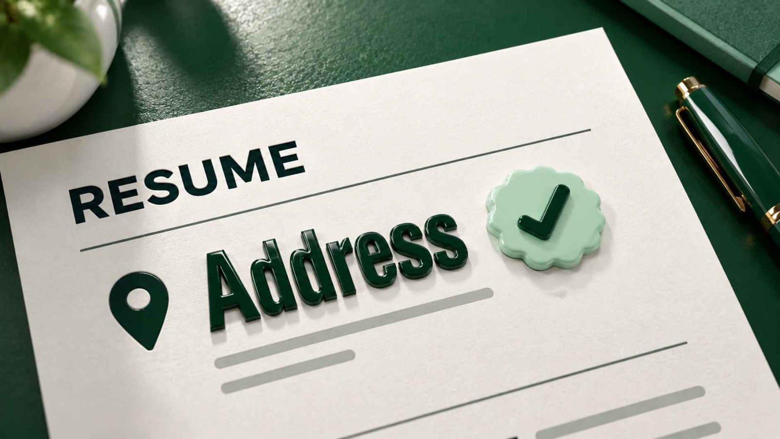 Close-up of an address field correctly filled in on a resume document