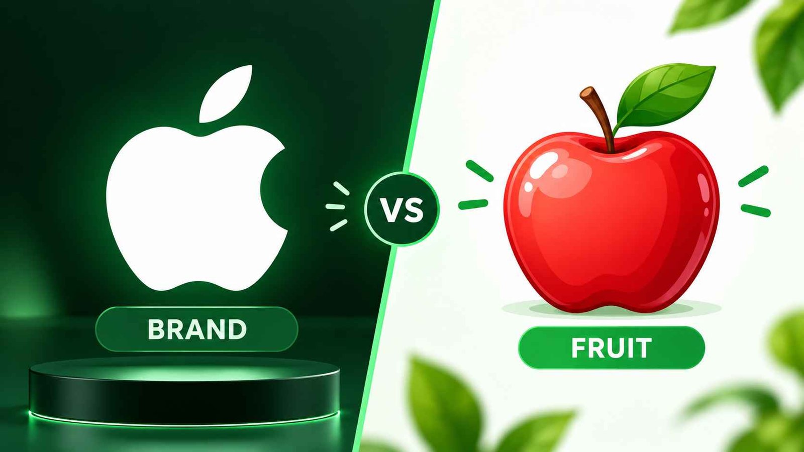 Side by side comparison of apple logo emoji and red apple emoji
