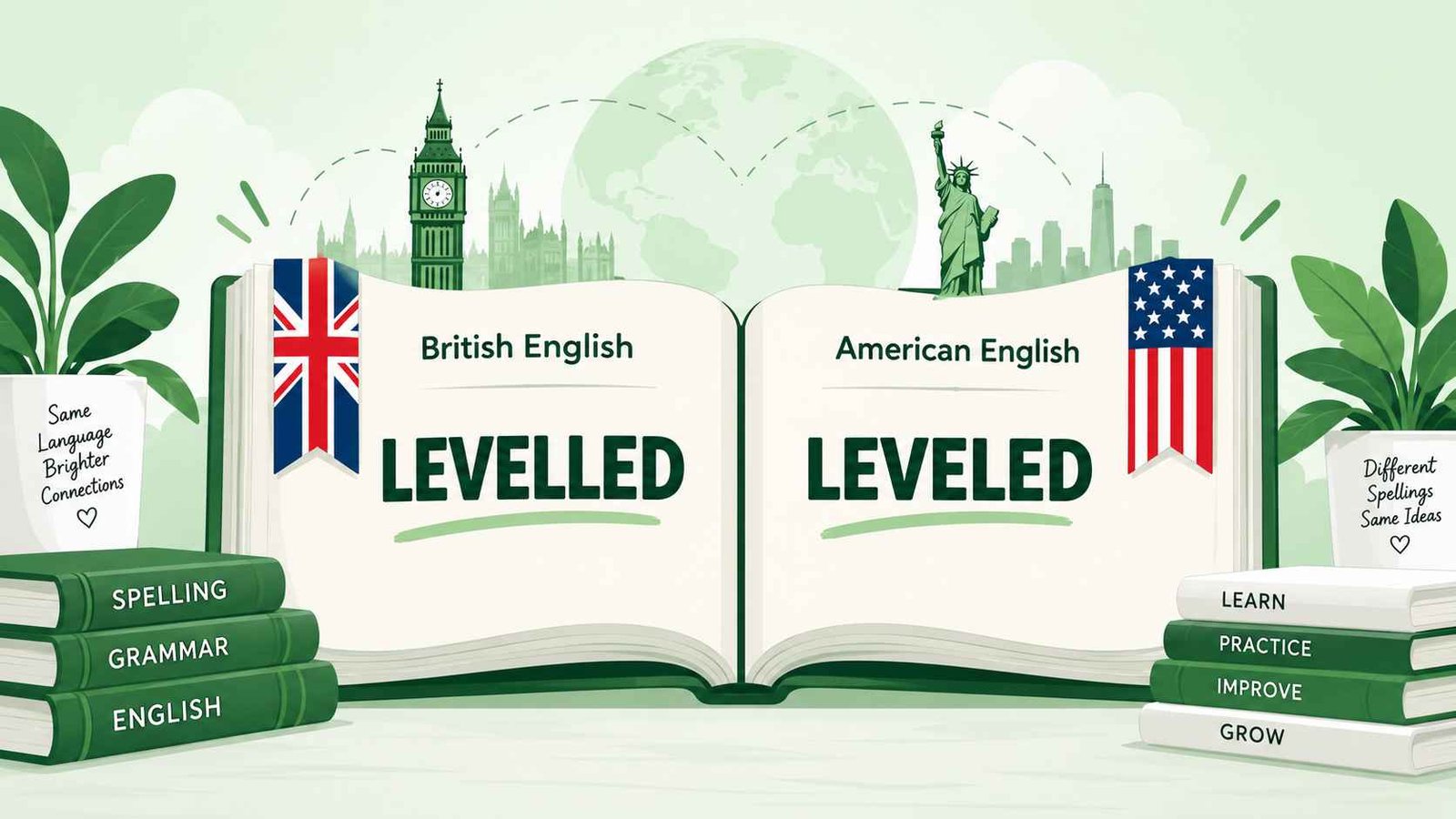 British English vs American English spelling rules for levelled and leveled