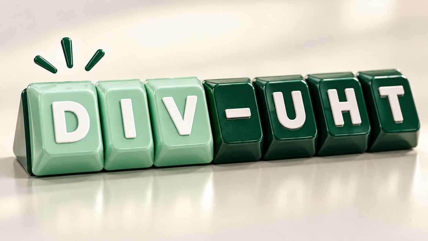 Close-up macro shot of glossy keycap-style letters spelling out the phonetic pronunciation of divot