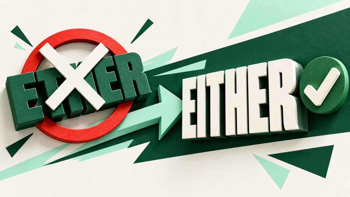 Constructivist poster showing a crossed-out word transforming into a corrected word with an arrow