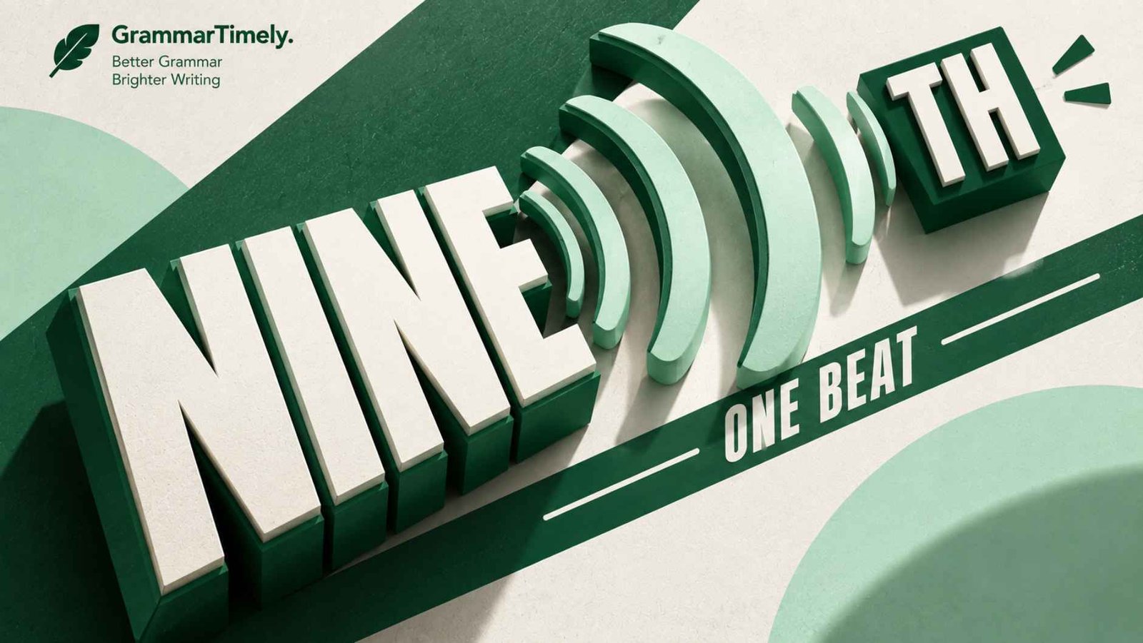 Poster with sound wave rings around the word NINE ending in a short TH slab