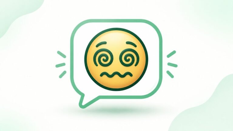 Editorial illustration representing the man choking himself emoji meaning in a chat bubble