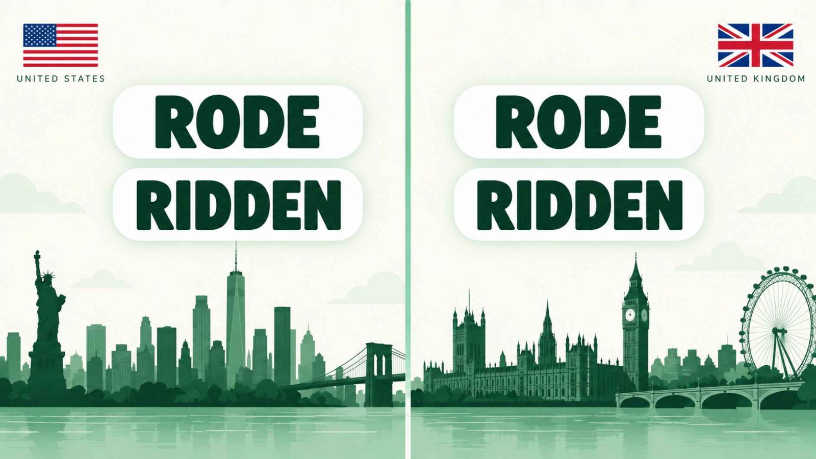 Split skyline comparing an American city and a British city with identical spelling labels above each
