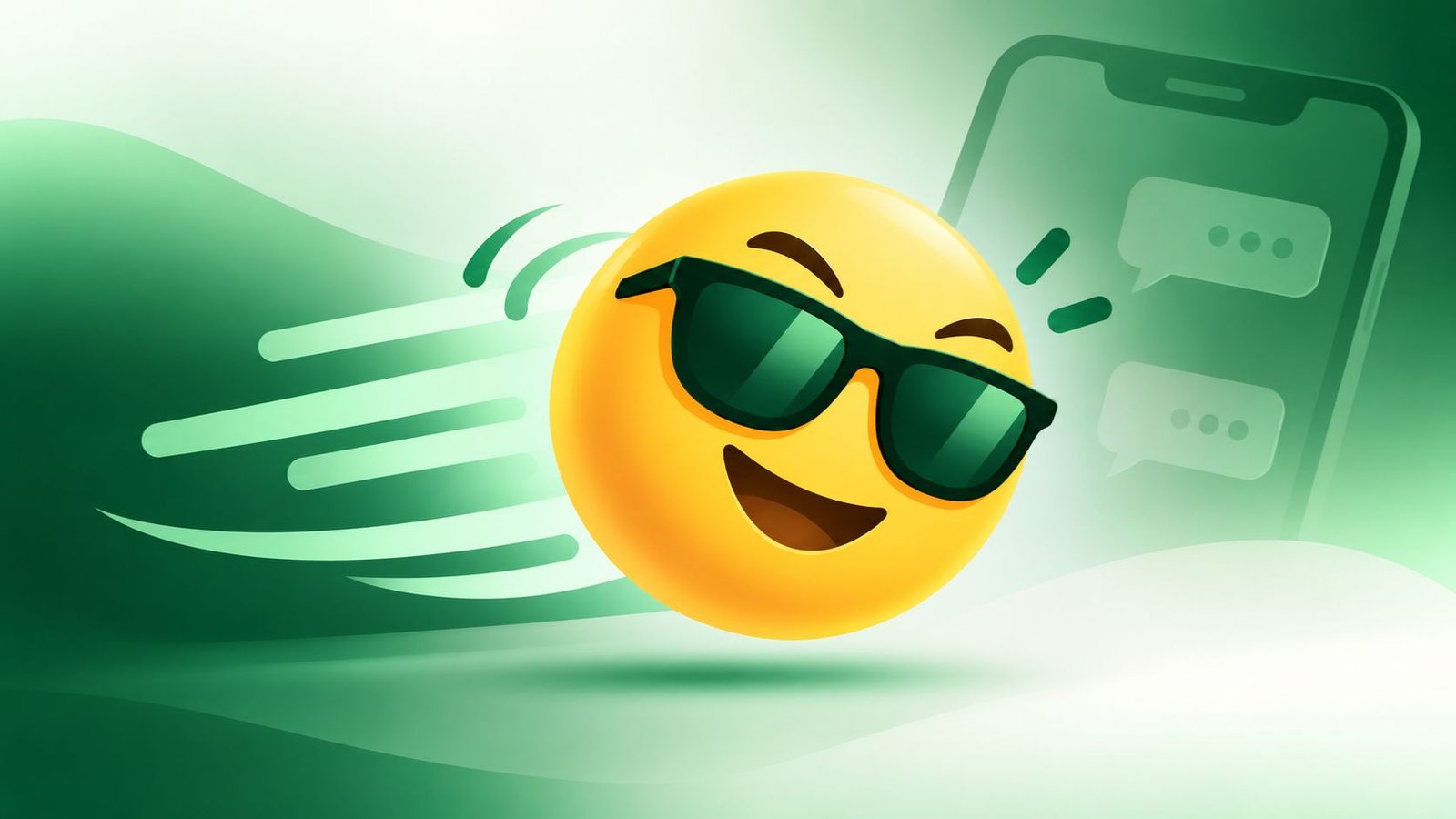 Wide banner showing a face emoji with a dashing motion symbol illustrating the speed face emoji meaning