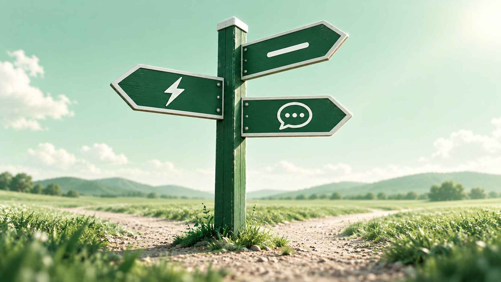 Signpost with three arrows pointing toward simile, idiom, and plain word directions