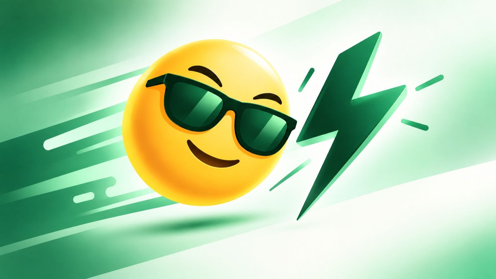 Emoji face paired with a lightning bolt symbol representing the speedface energy and confidence combo