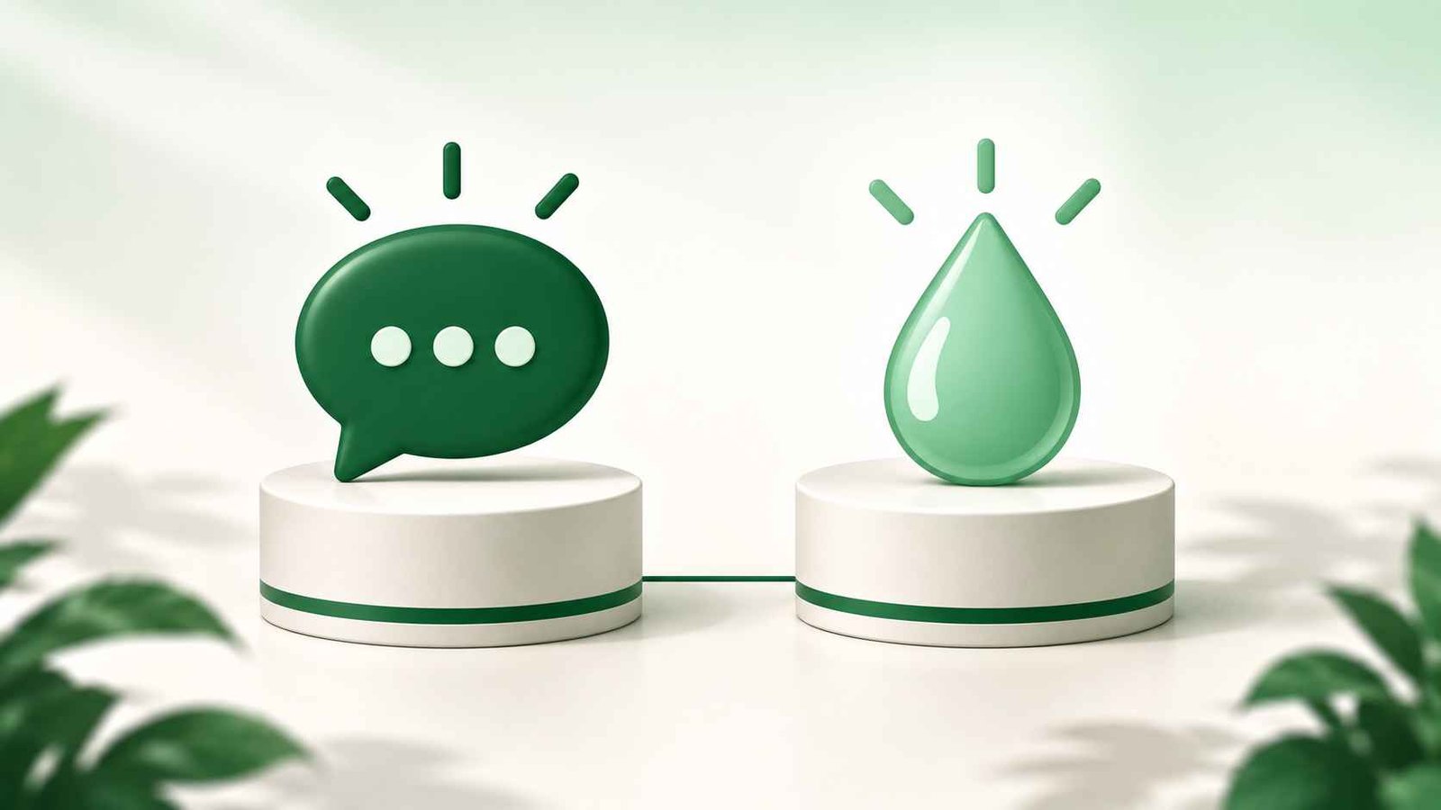 Two labeled pedestals comparing an idiom icon and a literal meaning icon