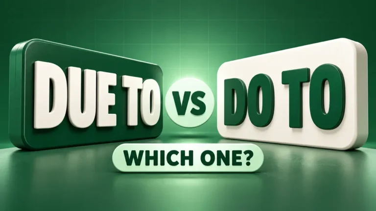 Showdown graphic of due to or do to, with the two phrases facing off